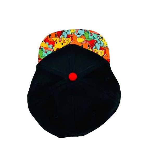 Snapback Pokemon Hat Cap Strap Back Black Pokeball Youth Adjustable OSFM - Picture 2 of 6
